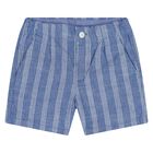 Younger Boys White & Blue Shorts Set, 1, hi-res