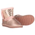 Girls Pink Faux Leather Boots, 1, hi-res