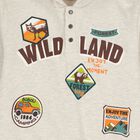 بدلة رياضية بغطاء للراس باللون البيج للاولاد, 1, hi-res