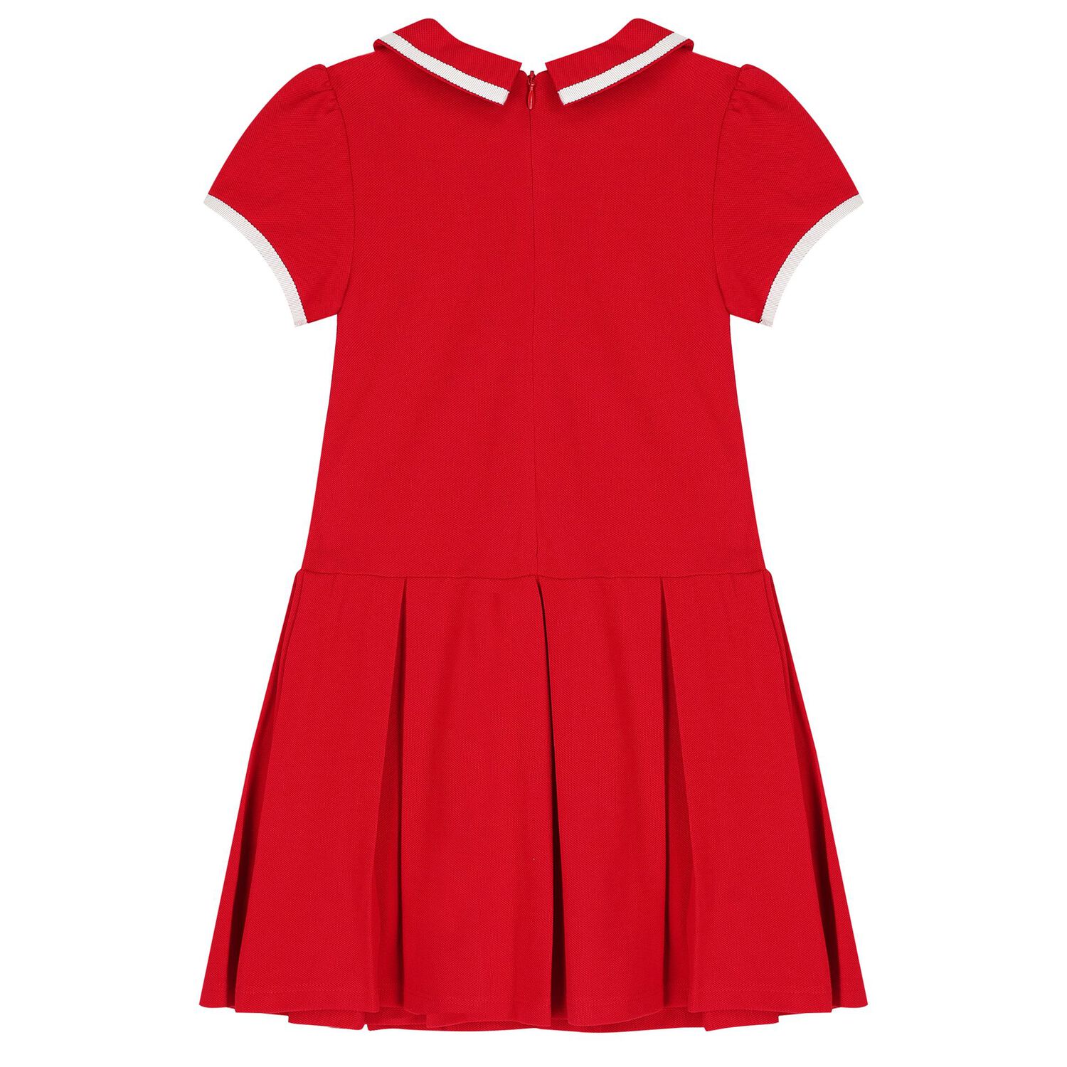 Girls Red Polo Dress, 2, hi-res