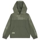 Boys Green Logo Hooded Top , 2, hi-res
