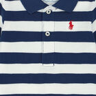 Baby Boys Navy & White Striped Logo Romper, 1, hi-res