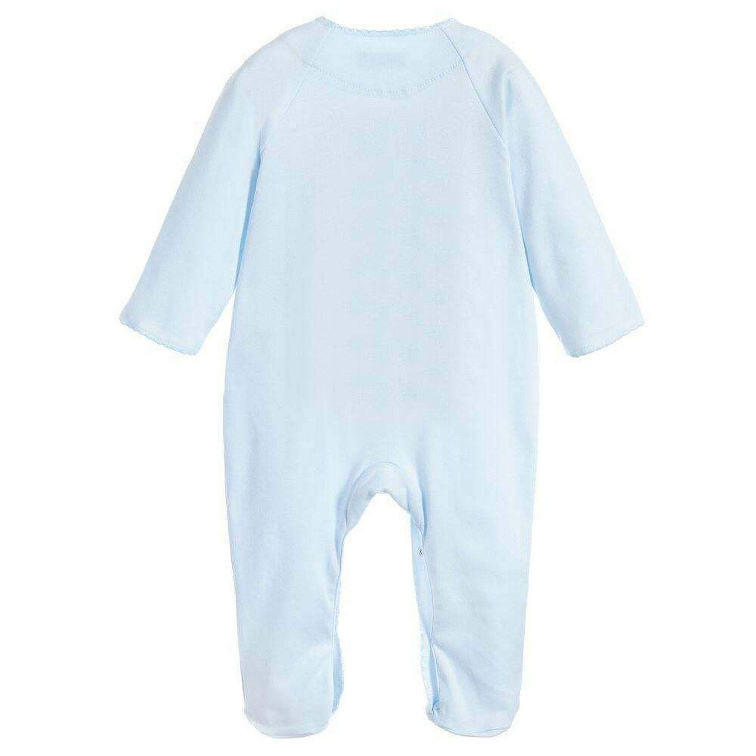 Baby Boys Blue Cotton Babygrow, 1, hi-res