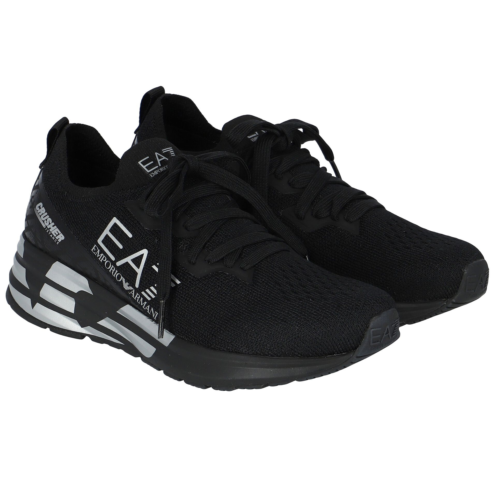 EA7 Emporio Armani Black Logo Trainers Junior Couture UAE