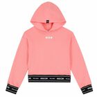 Girls Pink Logo Hooded Top, 1, hi-res