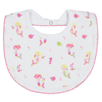 Baby Girls White Mermaids Bib