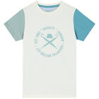 Boys Ivory & Blue Logo T-Shirt, 1, hi-res