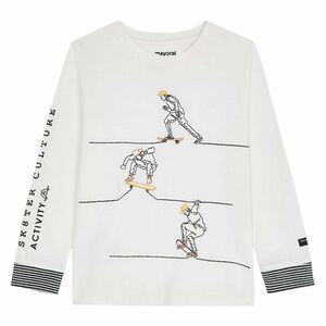 Boys Ivory Embroidered Long Sleeve Top