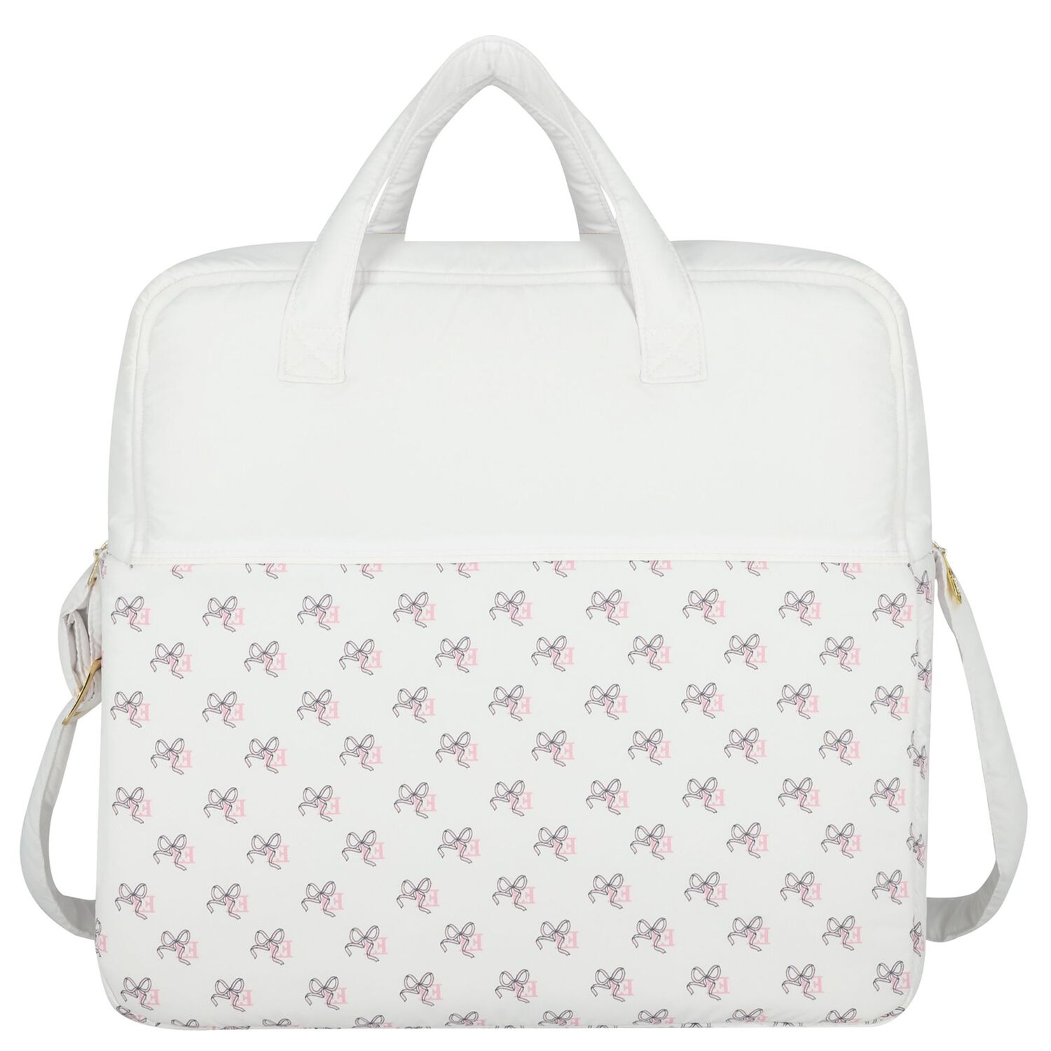 Baby Girls White Logo Bow Changing Bag, 1, hi-res