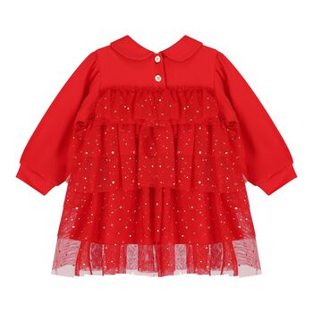 Baby Girls Red Tiered Tulle Dress