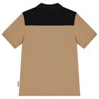 Boys Beige Logo Polo Shirt, 1, hi-res