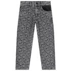 Boys Black Logo Denim Jeans, 1, hi-res