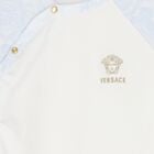 Baby Boys White & Blue Barocco Babygrow, 1, hi-res