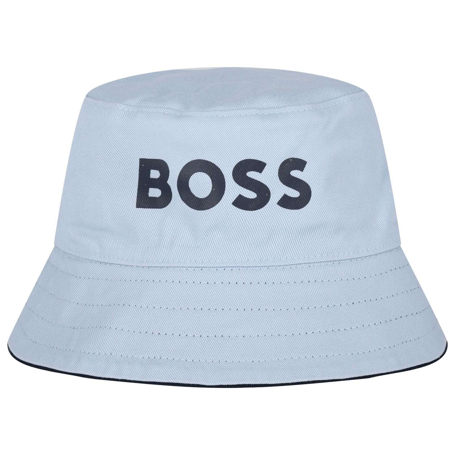 Baby Boys White, Navy Blue & Blue Logo Reversible Hat, 2, hi-res