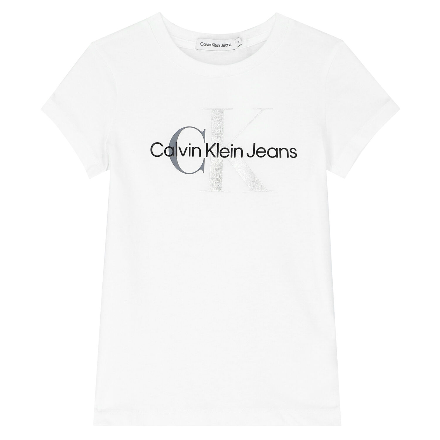 Girls White Logo T-Shirt, 1, hi-res