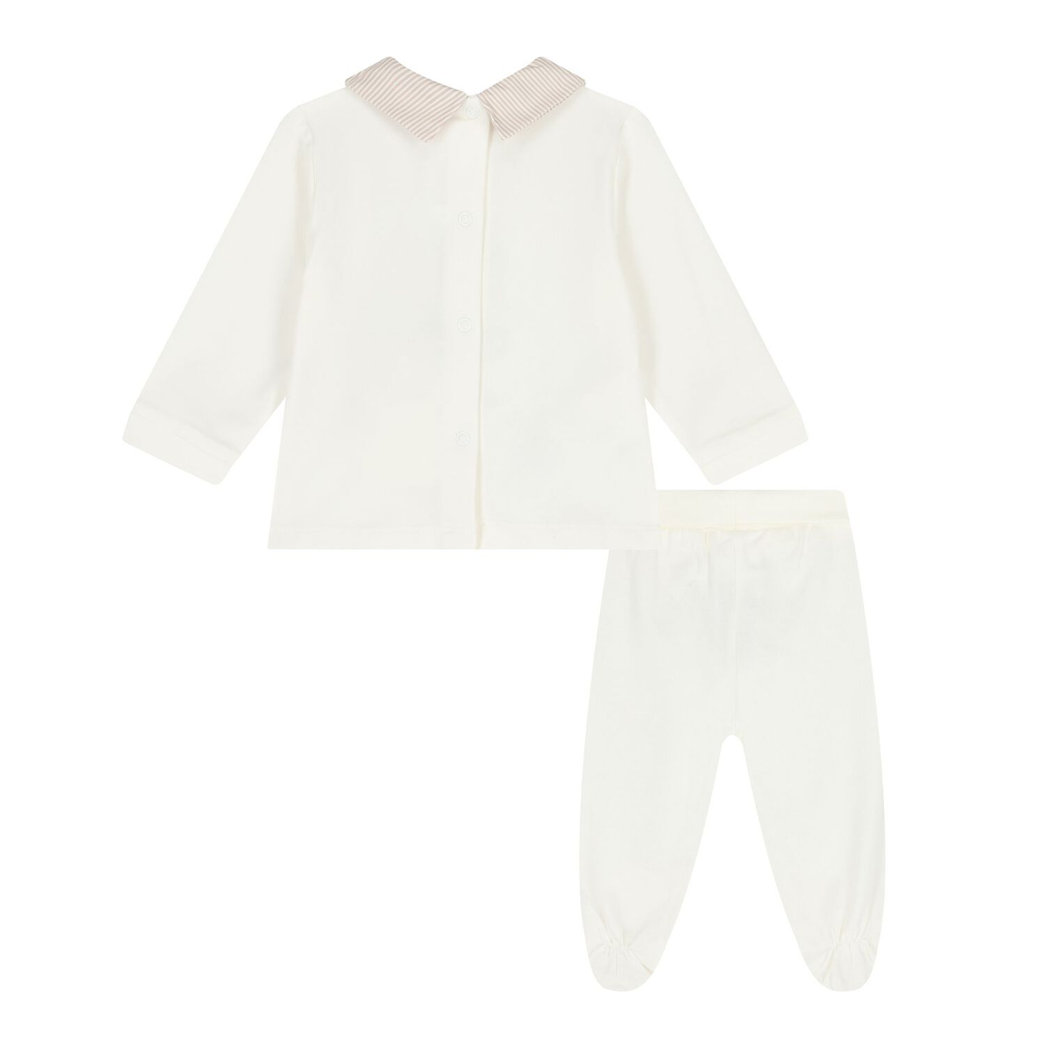 Baby Boys Ivory Teddy Bear 2 Piece Babygrow, 1, hi-res