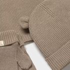 Younger Beige Knitted 3 Piece Hat Set, 1, hi-res