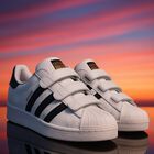 حذاء رياضي سوبر ستار باللون الأبيض والأسود, 2, hi-res