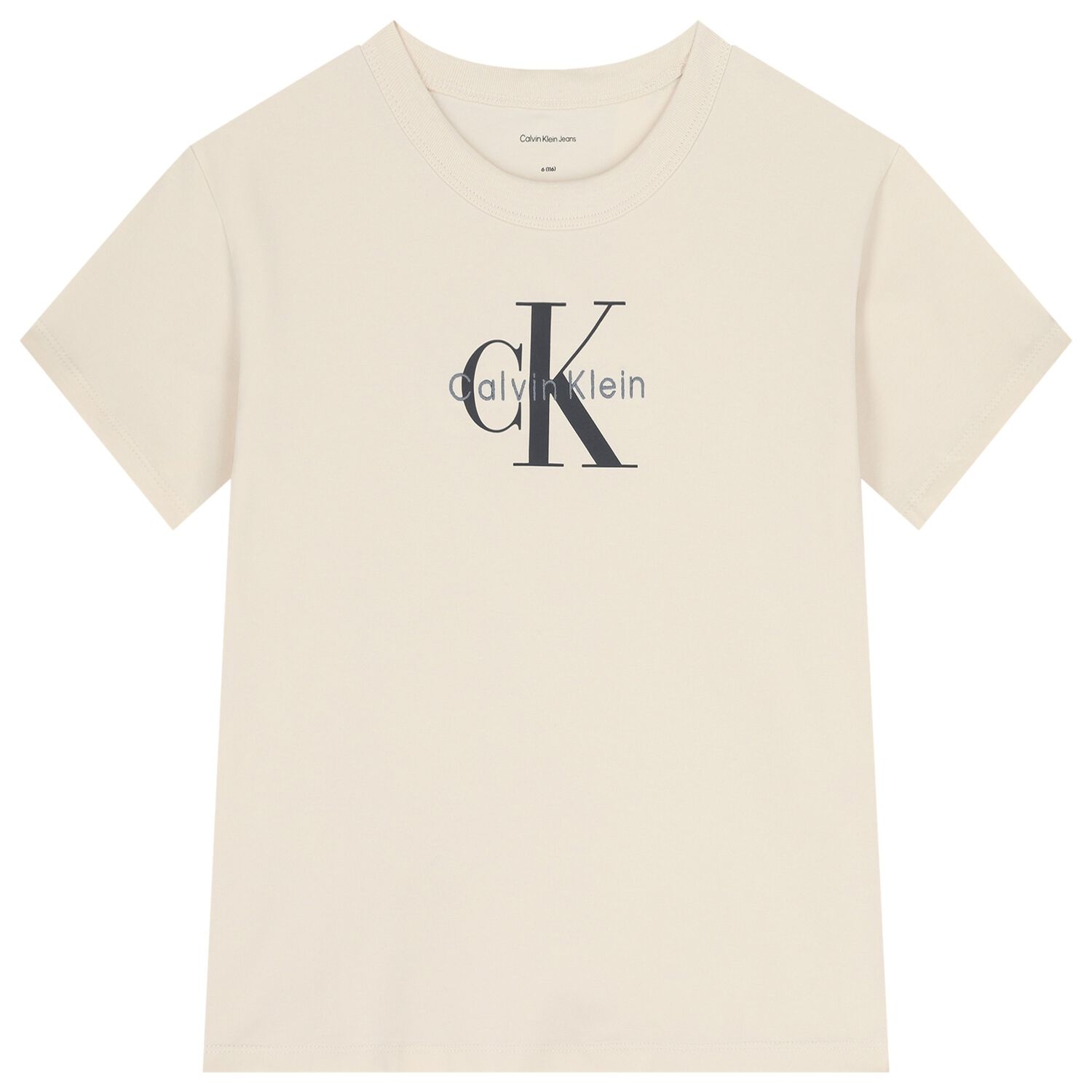 تي شيرت أولاد بالشعار باللون العاجى, 2, hi-res