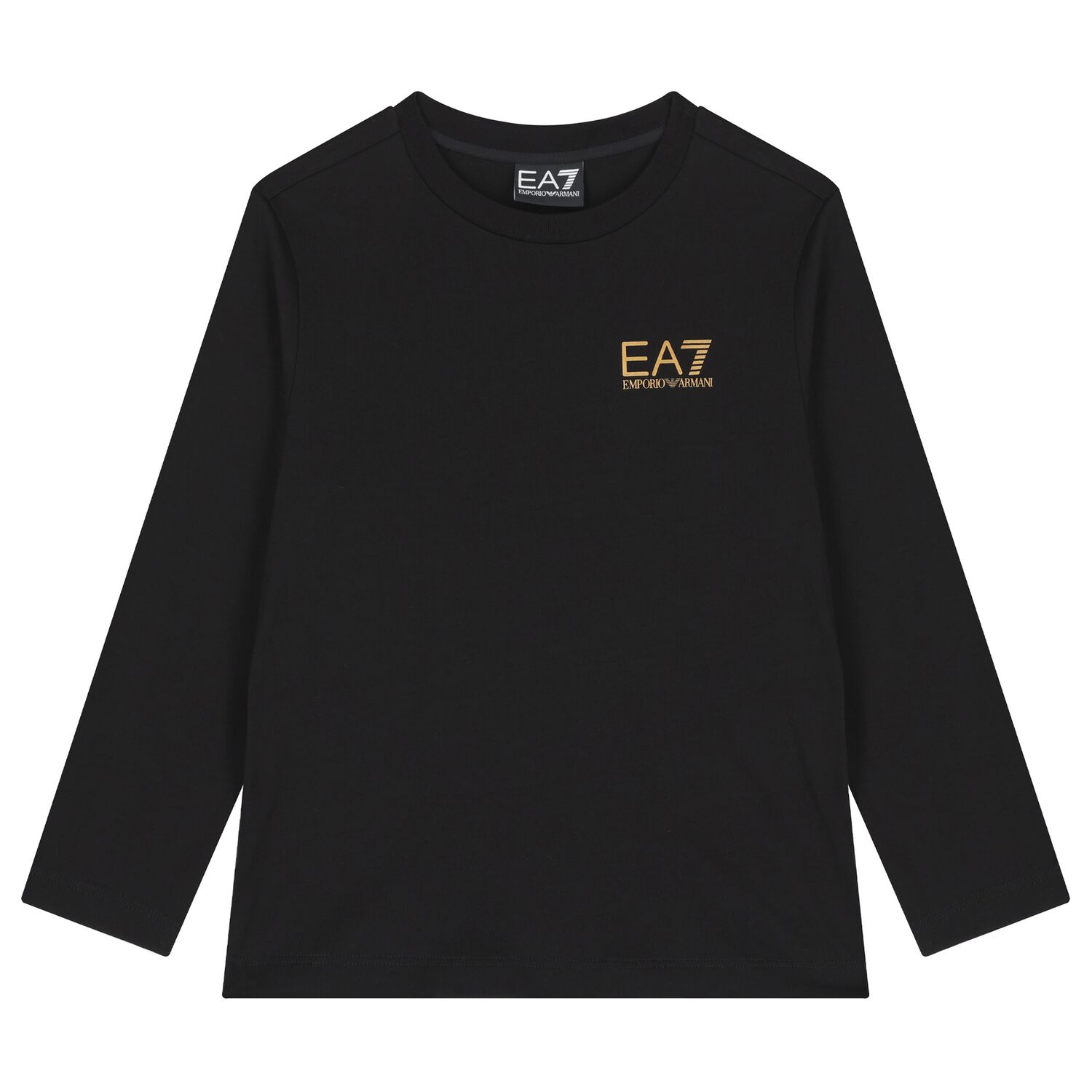 Boys Black Logo Long Sleeve Top, 2, hi-res image number null