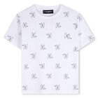 Boys Mini Me White Logo T-Shirt, 1, hi-res