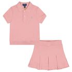 Girls Pink Logo Skort Set, 1, hi-res