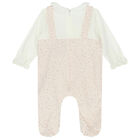 Baby Girls Ivory & Pink Romper, 1, hi-res