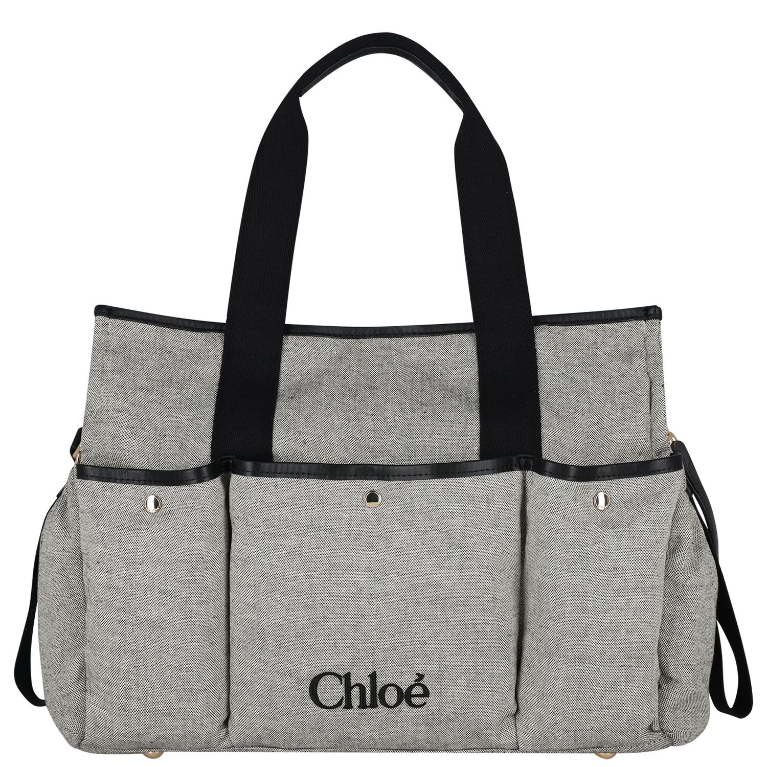 Grey Logo Canvas Baby Changing Bag ( 33cm ), 1, hi-res