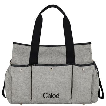 Grey Logo Canvas Baby Changing Bag ( 33cm )