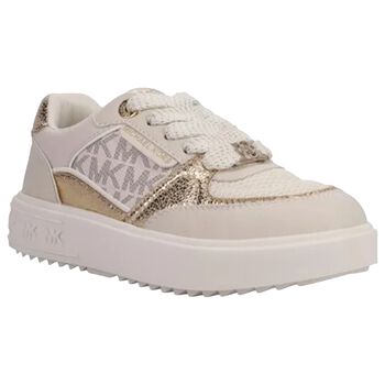 Girls Ivory & Gold Logo Trainers