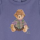 Baby Girls Purple Polo Bear Romper, 1, hi-res