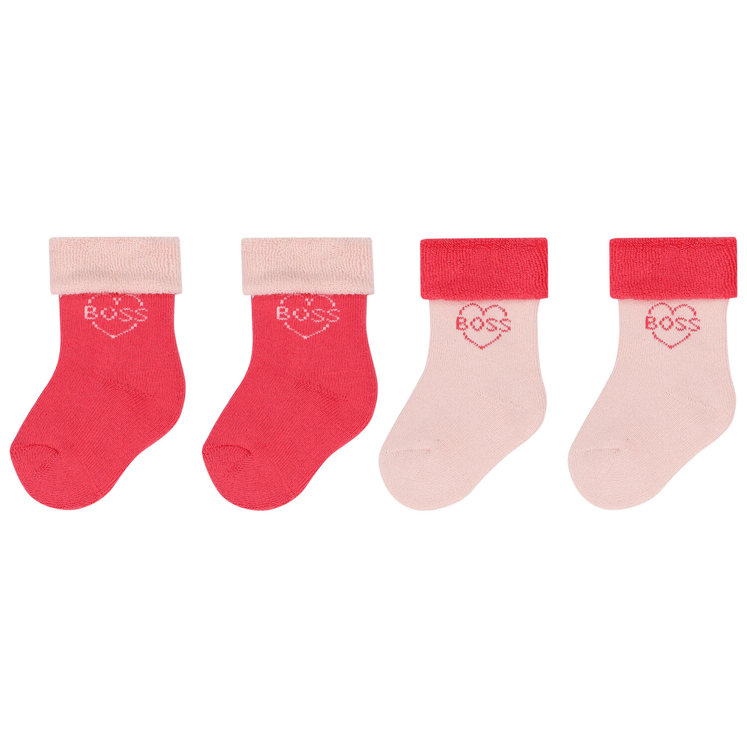 Baby Girls Pink Logo Socks (2 Pack), 1, hi-res image number null