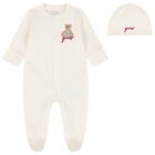 Baby Girls Ivory Teddy Bear Logo Babygrow Gift Set, 3, hi-res