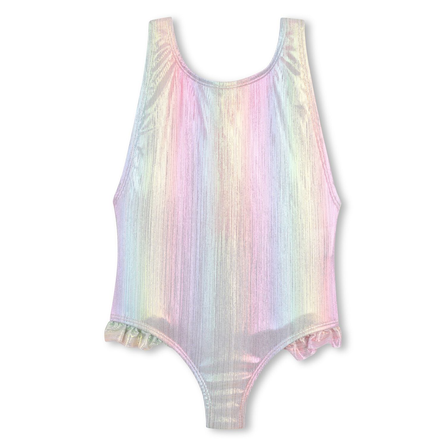 Girls Iridescent Rainbow Swimsuit, 1, hi-res