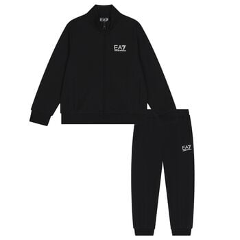 Boys Black Logo Tracksuit