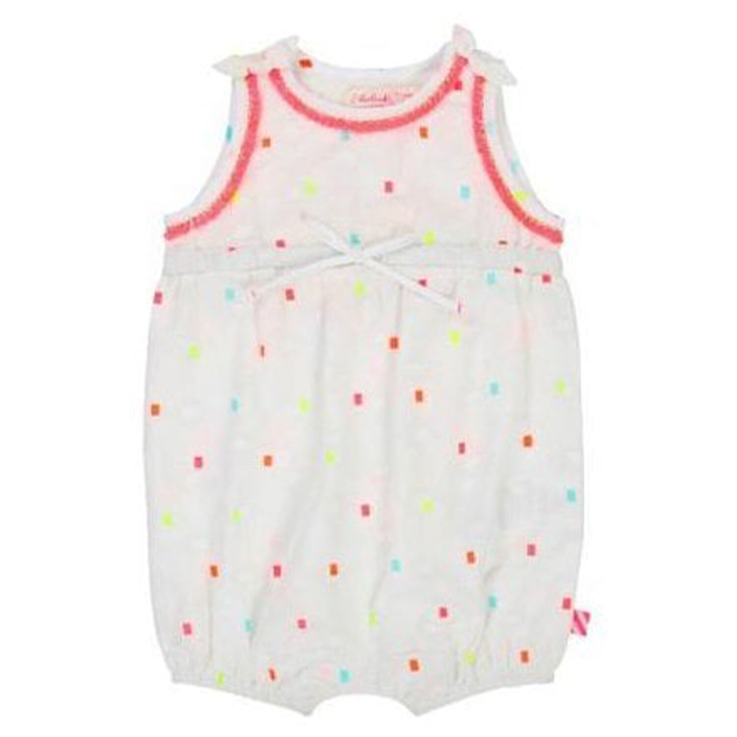 رومبير قطن باللون الابيض للبنات, 1, hi-res