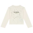 Girls Ivory Logo Long Sleeve Top, 1, hi-res