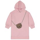 Girls Pink Bag Hooded Dress, 1, hi-res