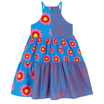 Girls Blue Floral Dress