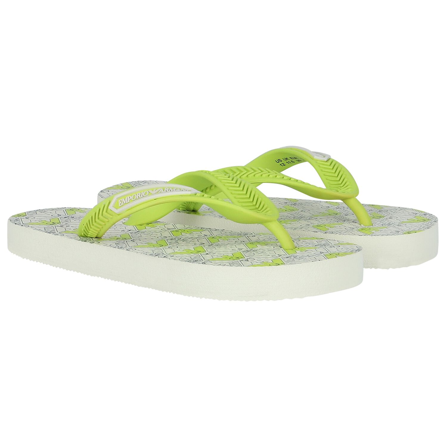 Ivory & Green Logo Flip Flops, 1, hi-res image number null