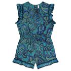 Girls Blue Paisley Playsuit, 1, hi-res