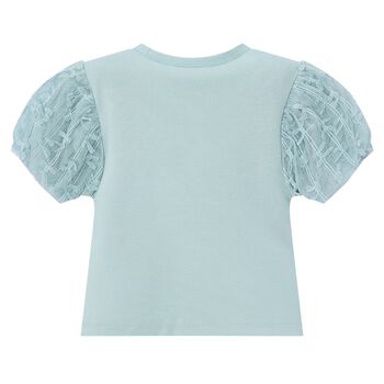 Girls Green Tulle Blouse