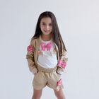 Girls White Bow Long Sleeve Top, 1, hi-res