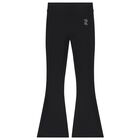 Girls Black Crystal Embellished Diamant&eacute; Logo & Flared Leggings Set, 1, hi-res