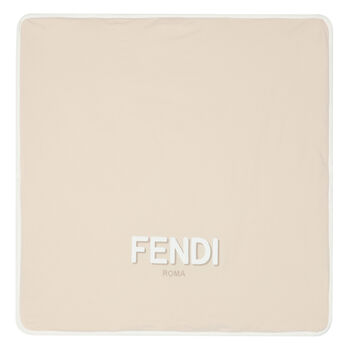 Beige Logo Baby Blanket