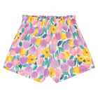 Younger Girls Ivory & Purple Shorts Set, 1, hi-res