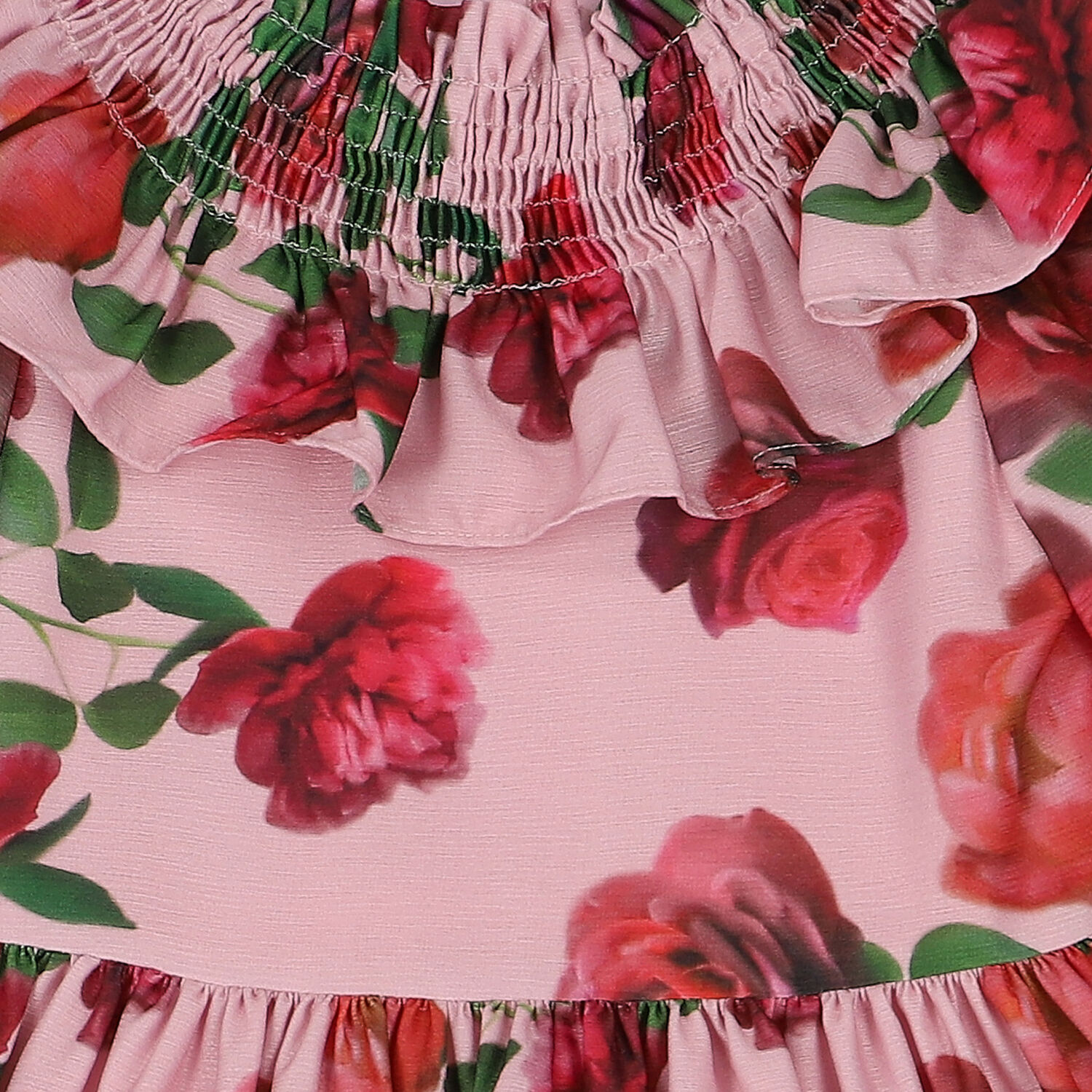 Girls Pink & Green Floral Dress, 1, hi-res