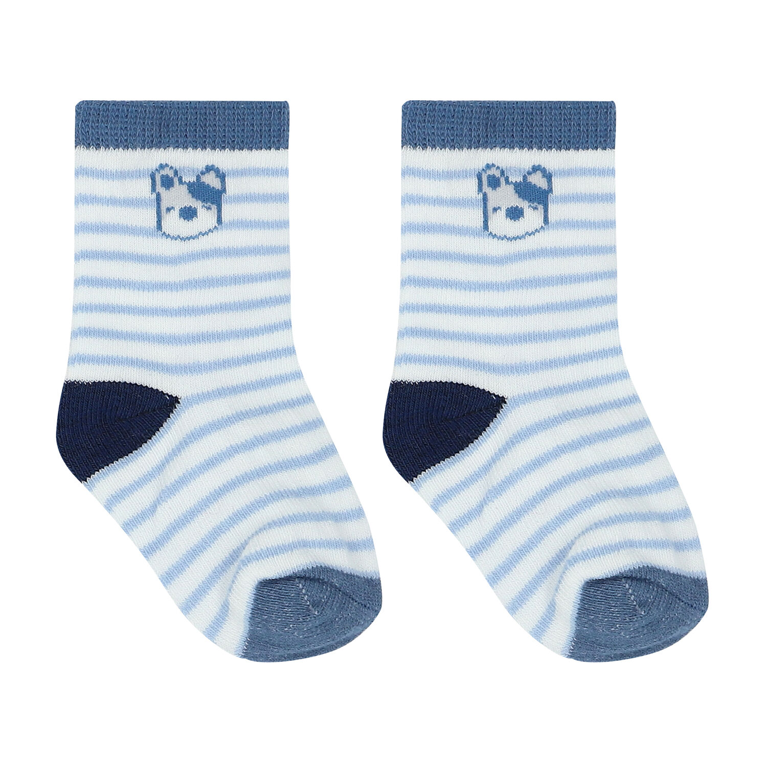 Baby Boys Navy & White Socks ( 3-Pack ), 1, hi-res