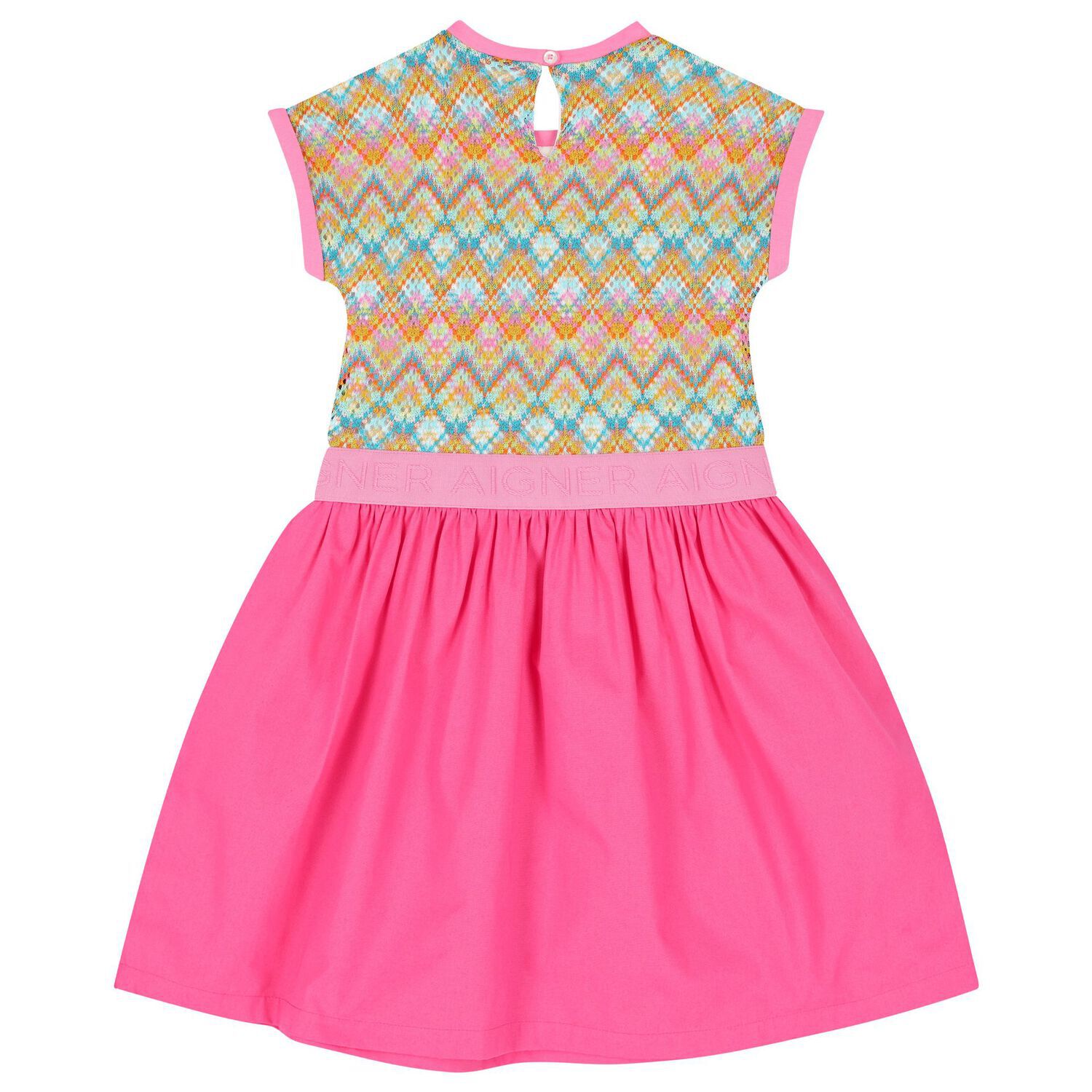 فستان بنات كروشيه بالشعار باللون الوردي , 1, hi-res image number null