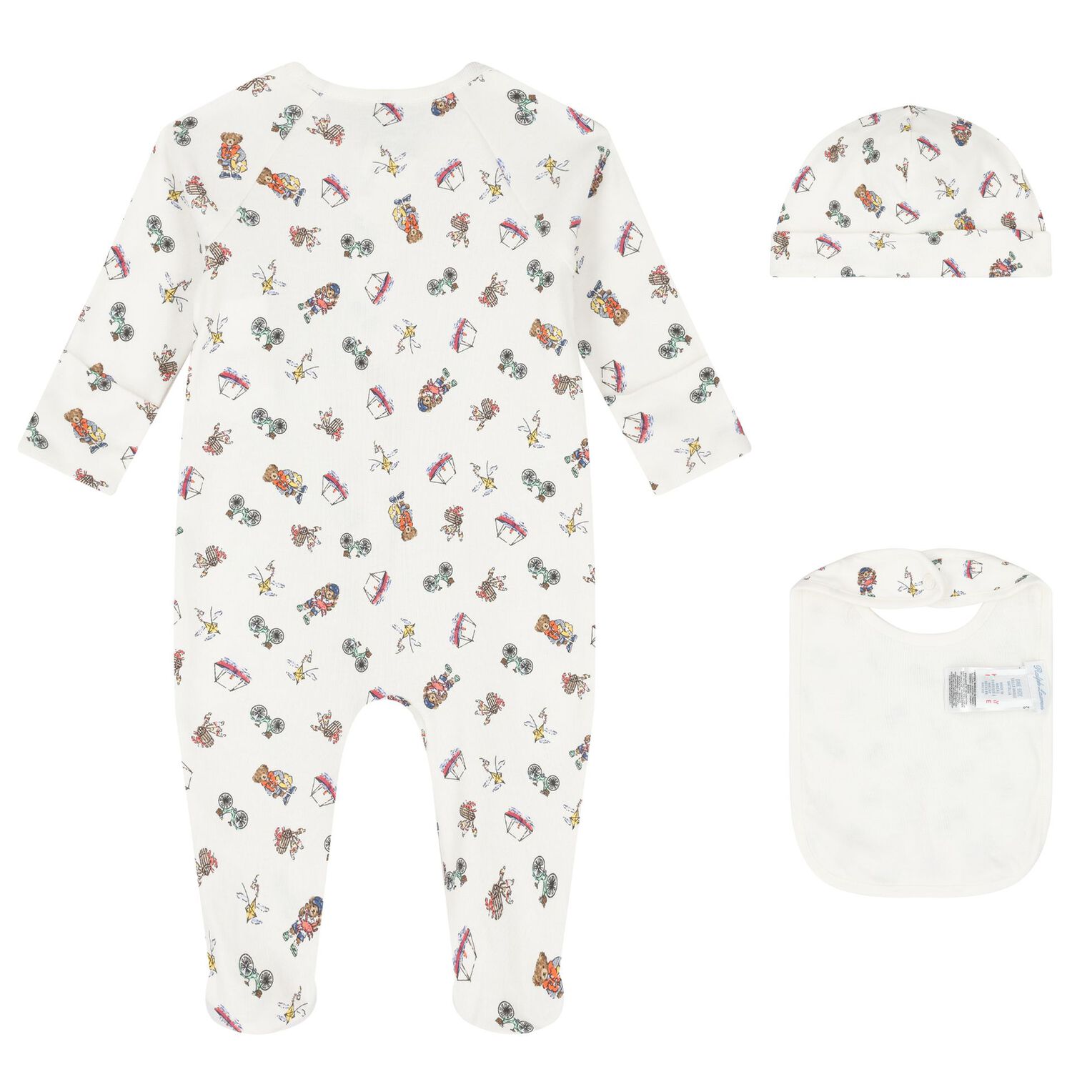Baby Boys Ivory Playful Bear Babygrow Set, 1, hi-res